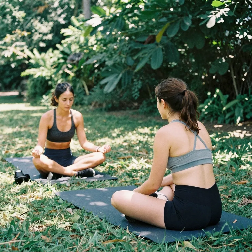 Athlete tying shoes before a training session indoors